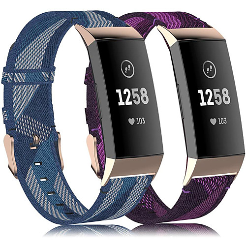 

Smart Watch Band for Fitbit 2 PCS Sport Band Fabric Replacement Wrist Strap for Fitbit Charge 3 Fitbit Charge 4