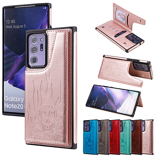 

Phone Case For Samsung Galaxy Back Cover Leather Wallet Card S20 S20 Plus S20 ultra S9 S9 Plus Note 20 Ultra S10 S10 Galaxy S10 E A50 Wallet Card Holder Shockproof Skull PU Leather TPU