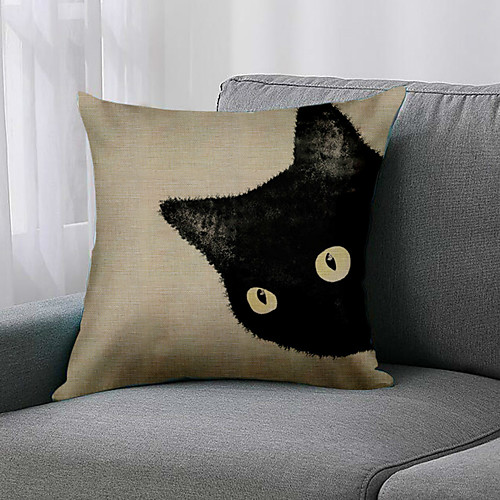 

Double Side 1 Pc Animal Cushion Cover Print 45x45cm Faux Linen for Sofa Bedroom