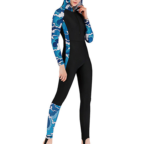 

Women's One Piece Rash Guard Swimsuit Zipper Slim Solid Color Color Block Blue Purple Swimwear Bodysuit High Neck Bathing Suits New Neutral Sports
