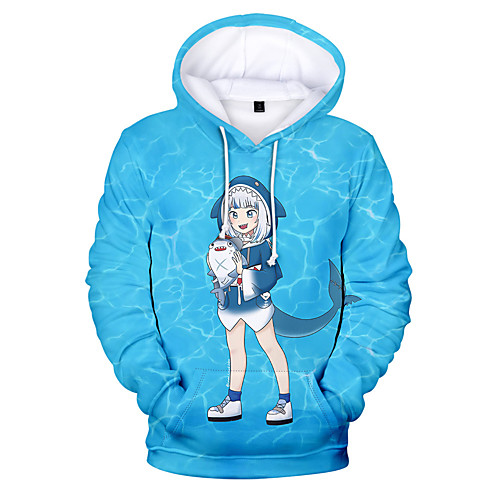 

Inspired by Gawr gura Cosplay Cosplay Costume Hoodie 100% Polyester Graphic Printing Harajuku Graphic Hoodie For Women's / Men's