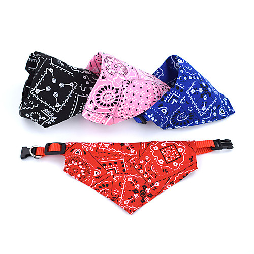 

Dog Cat Collar Bandana&Hats Tie / Bow Tie Breathable Adjustable Flexible Durable Outdoor Walking Floral Print Nylon Small Dog Black Red Blue Pink