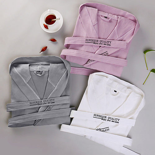 

Superior Quality Bath Robe Bathrobe Pure Cotton Waffle Dressing Gown Regular fit with a belted waist