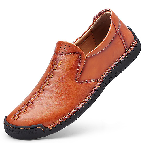 

Men's Loafers & Slip-Ons Comfort Loafers Business Casual Vintage Athletic Outdoor Walking Shoes Nappa Leather Cowhide Handmade Non-slipping Wear Proof Booties / Ankle Boots Light Brown Dark Brown