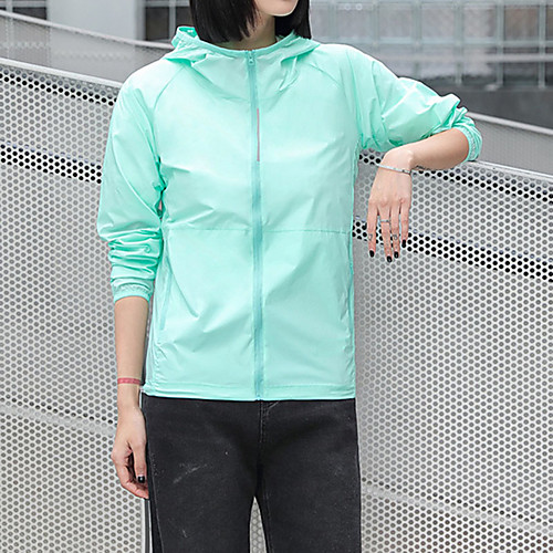 

Women's Jacket Sports Spring & Summer Regular Coat Regular Fit Streetwear Jacket Long Sleeve Solid Colored Sapphire Female mint green / Holiday