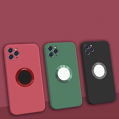 

Phone Case For Apple Back Cover iPhone 12 Pro Max 11 Pro Max Shockproof Solid Color Silicone