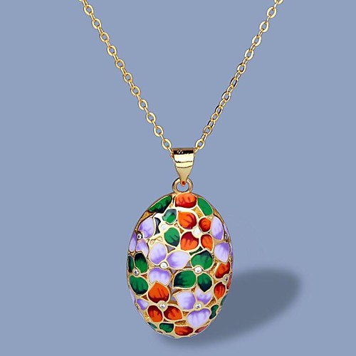 

Women's Clear AAA Cubic Zirconia Necklace Fancy Floral / Botanicals Bohemian Colorful Rustic Brass Gold 50 cm Necklace Jewelry 1pc For Anniversary Party Evening Gift