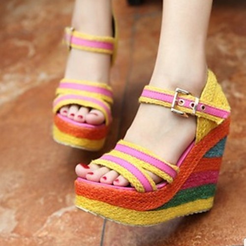 

Women's Heels Chunky Heel Leather Pink Green