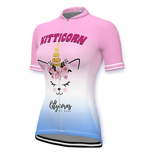 

21Grams Women's Short Sleeve Cycling Jersey Summer Spandex Polyester Pink Floral Botanical Bike Jersey Top Mountain Bike MTB Road Bike Cycling Quick Dry Moisture Wicking Breathable Sports Clothing