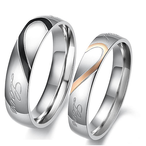 

Couple Rings Classic Silver Titanium Steel Love Stylish 1 set 6 7 8 9 10 / Couple's