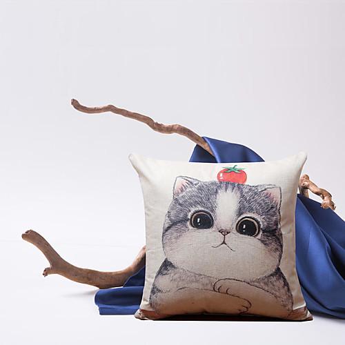 

Pillowcase High Density Flax Cute Animal Style Pillow Case Cover Modern Sample Room Cushion Cover Living Room Bedroom Sofa Cushion Cover