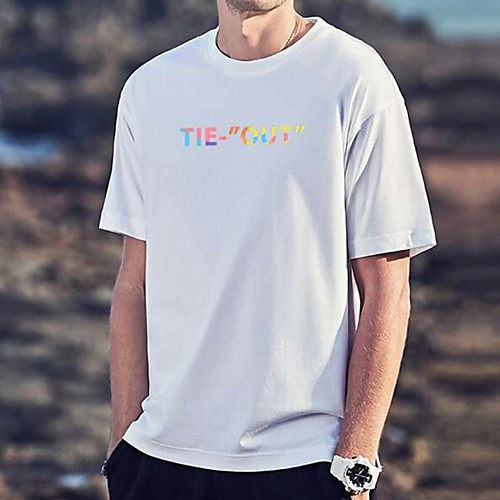 

Men's Unisex Tees T shirt Hot Stamping Graphic Prints Letter Plus Size Print Short Sleeve Casual Tops 100% Cotton Basic Designer Big and Tall White