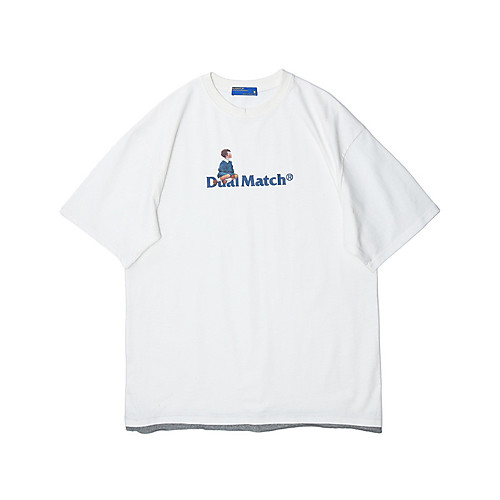 

Men's T shirt Hot Stamping Graphic Prints Letter Print Short Sleeve Casual Tops 100% Cotton Basic Casual Fashion White Black