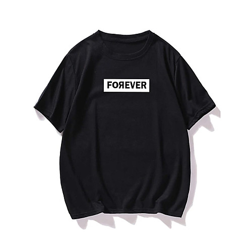 

Men's Unisex T shirt Hot Stamping Letter Plus Size Print Short Sleeve Casual Tops 100% Cotton Basic Casual Fashion Black
