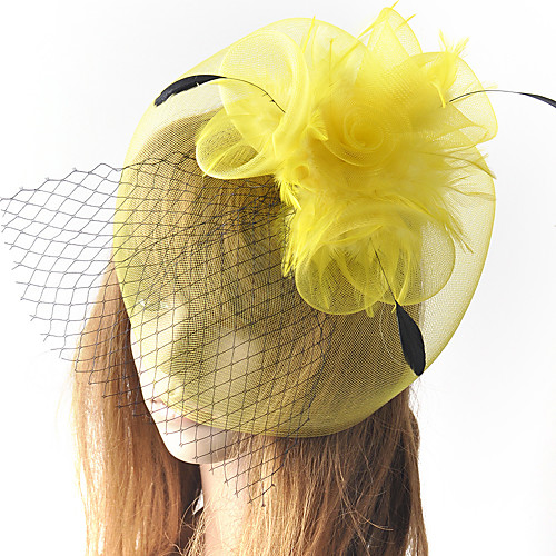 

Elegant & Luxurious Retro Tulle Fascinators with Feather / Floral 1 Piece Special Occasion / Party / Evening Headpiece