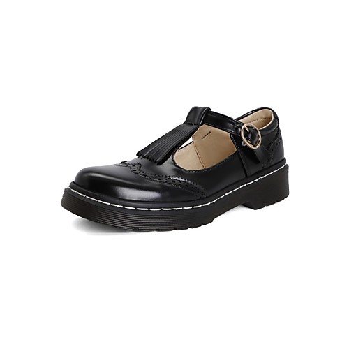 

Women's Flats Flat Heel Round Toe PU Synthetics Black Brown