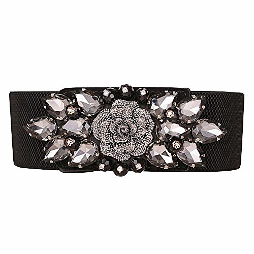 

Women's Waist Belt Rhinestones Belt Solid Color