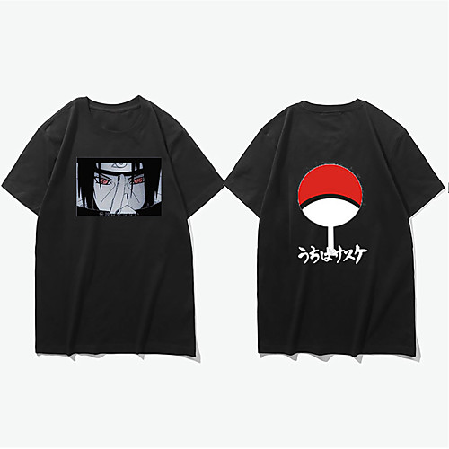 

Inspired by Naruto Akatsuki Uchiha Itachi Cosplay Costume T-shirt Polyester / Cotton Blend Graphic Prints Printing Harajuku Graphic T-shirt For Women's / Men's