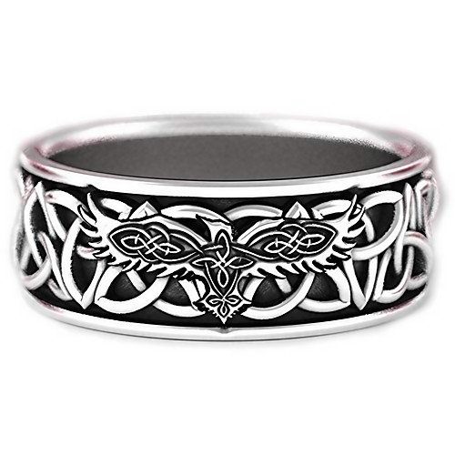 

gothic jewelry, retro ring, mens and women ring, norse mythology giant wolf fenrir defend temple raven amulet jewelry boyfriend gift mens viking hip hop rock ring (6)