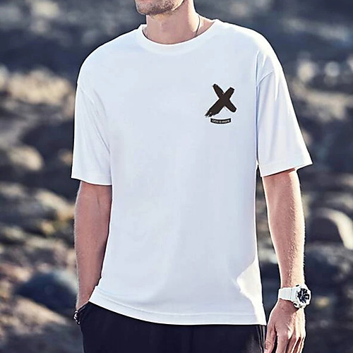 

Men's Unisex Tees T shirt Hot Stamping Symbol Graphic Prints Plus Size Print Short Sleeve Casual Tops 100% Cotton Basic Designer Big and Tall White