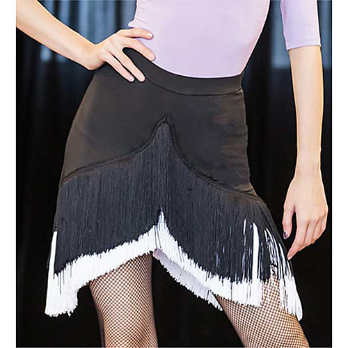 

Latin Dance Dance Costumes Skirts Tassel Women's Training Performance High Milk Fiber