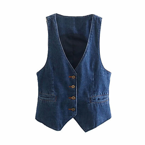 

Women's Vest Causal Fall Spring Regular Coat V Neck Slim Fit Jackets Chic & Modern Jacket Sleeveless Solid Color Basic
