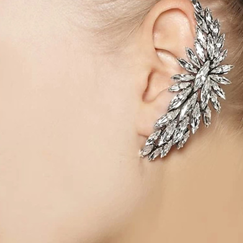 

Women's Hoop Earrings Classic Petal Stylish Trendy Earrings Jewelry Silver For Party Wedding 1pc