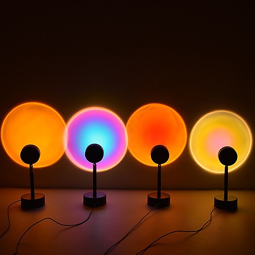 

Sunset Light Night Light Projector Led Lamp 360 Degree Rotation Sunset Night Light USB Charging Romantic Led Light Rainbow Projection Lamp for Home Party Living Room Bedroom Decor