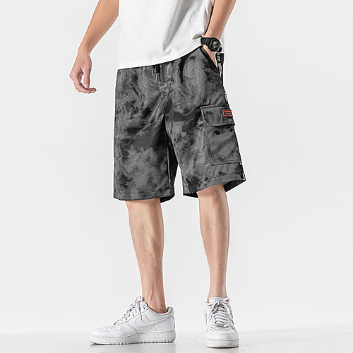 

Men's Shorts Cargo Outdoor Casual Daily Shorts Tactical Cargo Pants Plain Short Black Blue