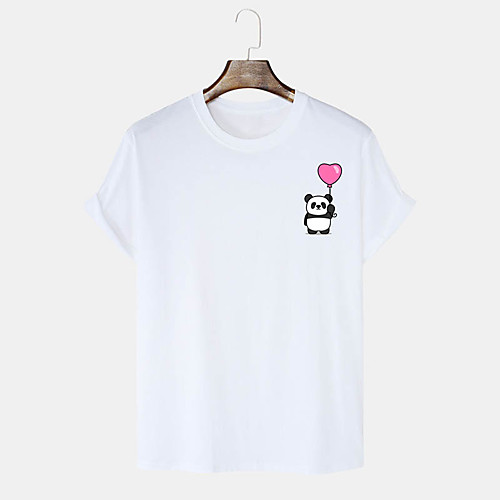 

Men's Unisex T shirt Hot Stamping Cartoon Graphic Prints Panda Plus Size Print Short Sleeve Daily Tops 100% Cotton Basic Casual White Black Blushing Pink