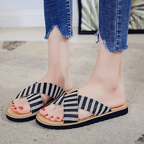 

Women's Sandals Boho Bohemia Beach Flat Heel Round Toe Rubber Solid Colored Black Red