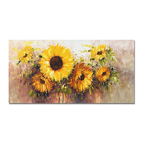 

Oil Painting Hand Painted Abstract SunFlowers Canvas Painting Comtemporary Simple Modern Stretched Canvas Ready to Hang