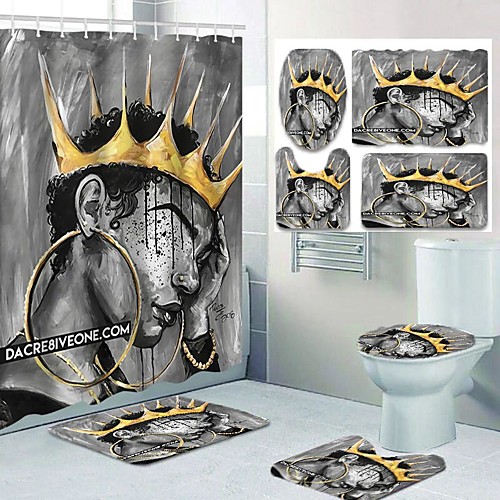 

Bathroom Shower Curtains & Hooks Casual Polyester Waterproof