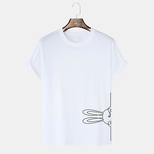 

Men's Unisex T shirt Hot Stamping Graphic Prints Rabbit / Bunny Happy Easter Plus Size Print Short Sleeve Daily Tops 100% Cotton Basic Casual White Black Blushing Pink