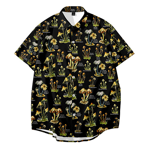 

Men's Shirt 3D Print Rabbit / Bunny Short Sleeve Holiday Tops Lightweight Breathable Black