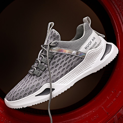 

Men's Trainers Athletic Shoes Sporty Casual Daily Outdoor Running Shoes Basketball Shoes Elastic Fabric Tissage Volant Breathable Non-slipping Wear Proof White Black BlackGray Spring Summer