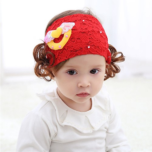 

Girls' Headbands For Birthday Party Festival Lace Fabric Blushing Pink Red 1pc