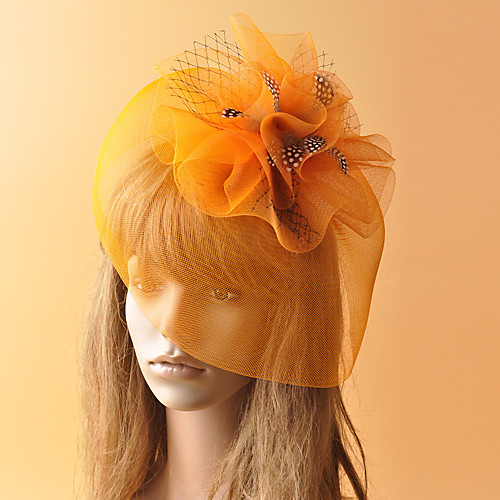 

Elegant Retro Tulle Fascinators with Feather / Flower 1 Piece Party / Evening / Birthday Headpiece