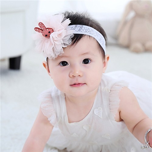 

Girls' For Birthday Party Festival Lace Fabric Blue Blushing Pink 1pc