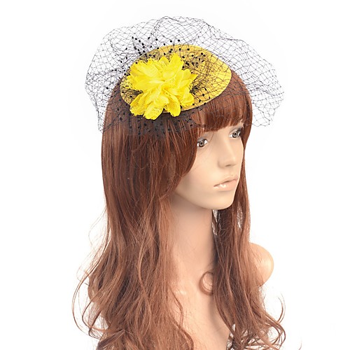 

1920s Retro Tulle / Net Fascinators with Floral 1 Piece Special Occasion / Party / Evening Headpiece