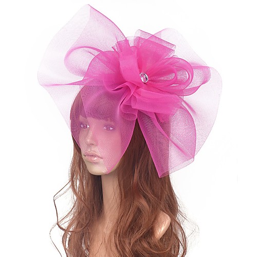 

Flower Style Retro Tulle Fascinators with Floral / Crystals 1 Piece Special Occasion / Party / Evening Headpiece