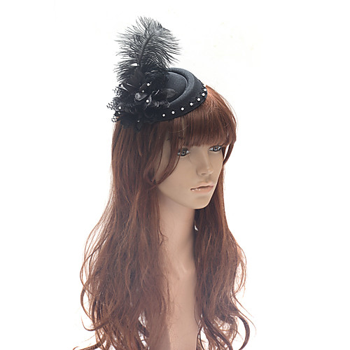

Elegant Retro Tulle / Feathers Fascinators with Feather / Flower 1 Piece Special Occasion / Party / Evening Headpiece