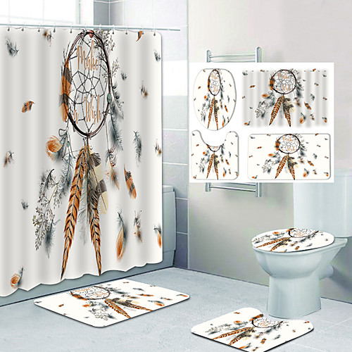 

Dream Catcher Pattern Printing Bathroom Shower Curtain Leisure Toilet Four-Piece Design