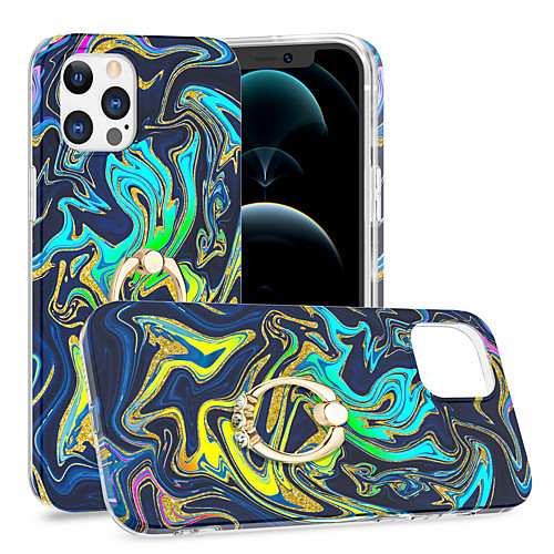 

Phone Case For Apple Back Cover iPhone 12 Pro Max 11 SE 2020 X XR XS Max 8 7 Shockproof Ring Holder Color Gradient TPU