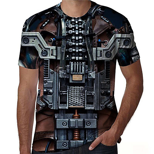 

Men's T shirt Shirt 3D Print Graphic Prints Print Short Sleeve Daily Tops Casual Designer Big and Tall Round Neck Black / Summer