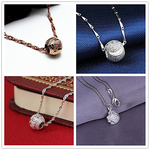 

Women's Pendant Necklace Charm Necklace Classic Flower Ball Fashion Zircon Copper Silver Plated 45 cm Necklace Jewelry 1pc For Christmas Wedding Party Evening Street Formal / Gold Plated