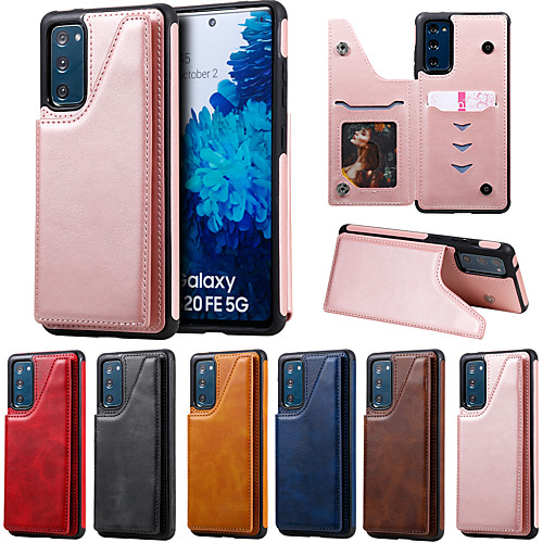 

Phone Case For Samsung Galaxy Back Cover Wallet Card S20 S20 Plus S20 ultra S20 FE 5G Note 20 Ultra S10 S10 Galaxy S10 E Galaxy S10 5G Samsung Galaxy A50 Wallet Card Holder Shockproof Solid Color