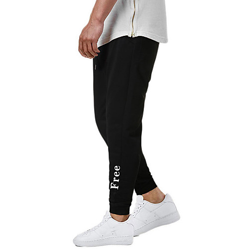 

Men's Casual / Sporty Sweatpants Outdoor Sports Daily Sports Pants Pants Graphic Full Length Drawstring Pocket Print Black Light Grey Dark Gray