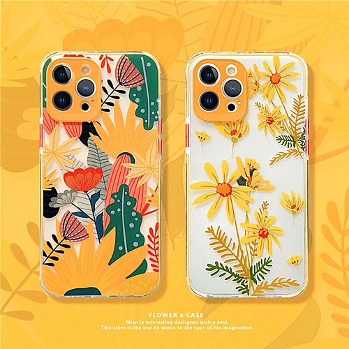 

Flowers Case For Apple iPhone 12 11 SE2020 Shockproof Protective Case TPU Cover for iPhone 12 Pro Max XR XS Max iPhone 8 7