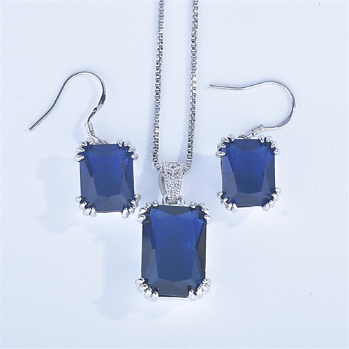 

Women's Blue Cubic Zirconia Jewelry Set Earrings Set Geometrical Flower Snowflake Crown Artistic Fashion Classic Trendy Sweet Rhinestone Earrings Jewelry Dark Blue / Light Blue For Christmas Party